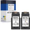 STAROVER 560XL 561XL Cartucce Sostitutiva per Canon 560 XL Nero & 561 XL Colore | Compatibile con Canon PIXMA TS5350i TS7450i TS5350 TS7450 TS7451 TS5351 TS5352 TS5353 e Serie TS5300 Confezione da 2