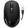 Generico Mouse Wireless Bluetooth Ricaricabile e Silenzioso - Design Leggero e Portatile per Ufficio, Casa e Viaggio - Compatibile con Dispositivi Bluetooth (Nero)