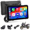 LORPHEIR 5 Pollici Navigatore Moto con Wireless CarPlay e Android Auto, Impermeabile IP67, Monitoraggio Della Pressione Dei Pneumatici, Navigazione GPS e Controllo Vocale - per Tutte le Motociclette