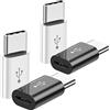 Mepsies Adattatore Micro USB a USB C (4 Pezzi), Compatibile con Samsung Galaxy, Cellulari di Tipo-C, Tablet e Altro (2 Nero e 2 Bianco)