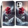 Haninsuze Cover per Honor 600 Smart, Rose | Pelle PU Portafoglio, Porta Carte, Magnetica, Libro, Antiurto Custodia