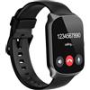 STECEi Smartwatch Uomo Donna, Schermo Curvo HD da 1,95'' Orologio Smartwatch con Effettua/Risposta Chiamate, 112 Sportive Smart Watch con Contapassi/Sonno/Cardiofrequenzimetro, Nero Intenso