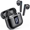Paekole Cuffie Bluetooth,Auricolari Bluetooth 5.3 - Cuffie Wireless con 4 ENC Cancellazione Rumore Mics, Cuffie in Ear 48 Ore di Riproduzione, Cuffiette Senza Filo HiFi Stereo per iOS/Android - Opaco Nero