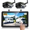 PARKVISION Telecamera retromarcia senza fili con monitor IPS touch screen | DC 12/24V, 2CH DVR Dual Record, telecamera di backup wireless a 125° per camper