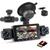 Inefala Full 1080P Dash Cam Quattro Videocamera 360° 3'' Schermo Notturna | 4 Canali, 8 IR Visione Notturna, 64GB TF, Registratore di Viaggio, G-Sensor, Monitoraggio Parcheggio