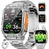 LIGE Smartwatch Uomo, 1000 mAh, Ampio Display HD da 2,01, Smartwatch Militare con Torcia LED, Chiamate Bluetooth, Frequenza Cardiaca e SpO2, 120+ Modalità Sportive, IP68, Android e iOS