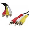 Tech Stor3 TechSide Câble RCA 1,2 M | De mâle à mâle | Câbles Blanc Jaune Rouge | pour Grabber Converter VHS Recorder