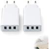 Zolara 2 connettori di alimentazione USB, caricatore USB a 3 porte, alimentatore multipla, caricabatterie rapido, compatibile con 15, 14, 13, 12, 11 x 8, telefoni cellulari, tablet, smartwatch, ecc