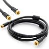 Premium X 2m PremiumX Cavo antenna TV BASIC-LINE SAT Cavo di collegamento F Cavo coassiale con filtro corrente inguainato HDTV 4K - nero