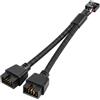 Tolanev Cavo Sdoppiatore USB 2.0 9 Pin a 2 Porte USB Femmine per Scheda Madre PC | Guaina Nylon Intrecciato, Schermatura Interferenze, 480 Mbps, Plug and Play, Rame Stagnato, 15 cm, Watercooling Ventole