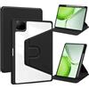 KUSINHOKA Cover Custodia per HONOR Pad X9 Max 13 Pollici | Leggera Trasparente Cristallino Case Cover Aggancio Magnetico Rotante Custodia in PC + pelle PU con Portapenne Supporto，Nero