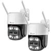 ctronics 6X Zoom Ibrido Telecamera Wi-Fi Esterno con Doppio Obiettivo Kit da 2, PTZ Tracciamento Zoom Automatico Videocamera Sorveglianza, Rilevamento Umano Visione Notturna a Colori Audio 2 Vie IP66