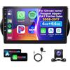 VECHTEL 4G 64G VECHTEL 10.1Autoradio Bluetooth per Citroen nemo/Peugeot bipper/Fiat Fiorino Qubo 2008-2017 Carplay Android Auto,DSP EQ,1280 * 720,Wifi GPS Navi,RDS/FM Radio con Retrocamera AHD