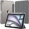 EspZanthic Custodia per iPad Air 11 M4/M3/M2/iPad Air 5th/4th 11 Space Grey | Portapenne Cover Sottile Trasparente Opaco Back Touch ID Supporto Auto Wake/Sleep Leggero Antiurto Multi Angolo Stand
