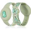 AXFEE Bracciale in Morbido Silicone per Bambini, per Apple Airtag, Verde | Protettiva GPS Anti-Perso, con 2 Pendenti, Localizzatore di Monitoraggio Regolabile, Cinturino per Adolescenti Anziani