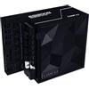Lian Li Serie Edge - Alimentatore modulare completo da 1200 W (hub USB ventola incluso) - Oro - ATX 3.1 - Supporto PCIE 5.1 - Connettore 12V-2x6 - Design a forma di L per case a doppia camera - Nero