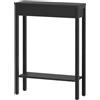 HOOBRO Tavolo Console Stretto da 60 cm, 2 Ripiani Aperti | Consolle Ingresso per Soggiorno, Corridoio e Dietro Divano, Nero