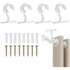 OCCOUMR 4 supporti per asta per tende, diametro 25-28 mm | Supporto per bastone per tende in lega di alluminio, con viti di tasselli e ancoraggio a parete, supporto da soffitto