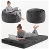 SEERFashion Puff Poltrona Sacco Gigante XXL, Pouf Gigante Trasformabile In Letto, Pouf Imbottito, Rivestimento In Microfibra, Poltrona Relax, da Gaming, Divano da Pavimento per Camera da Letto e Soggiorno
