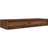 Selsey Consolle Sospesa 90 x 35 x 17 cm, Noce Warmia, Con Cassetto | Montaggio a parete, Senza maniglie, Push-to-Open, Guide a sfere, Cassetto nascosto, Portata 10 kg