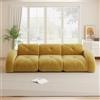 MOHUANG Divano modulare extra large a 3 posti, senza cornice, comodo tessuto di ciniglia, adatto per soggiorno, design antiscivolo, nessun montaggio richiesto, giallo