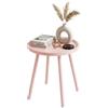 CLP Tavolino da esterno resistente alle intemperie Ø 40cm Busan, tavolo da giardino piccolo con piano rotondo in polipropilene UV, acciaio | Colore rosa