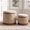 chairus Set di 2 Pouf Contenitore Velluto Sgabelli Toeletta Trucco, Kachi | Set di 2 pouf contenitore rotondo pouf poggiapiedi poof salotto panca contenitore