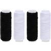Ginddy Elastico per Cucito,4 Rotoli di Filo Elastico da Cucire,2 Strumenti per Infilare,Cordino Pieghettato, Bianco e Nero,Forniture per Cucire,Forniture per Cucire.