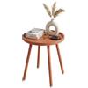 CLP Tavolino da esterno resistente alle intemperie Ø 40cm Busan, tavolo da giardino piccolo con piano rotondo in polipropilene UV, acciaio | Colore terracotta