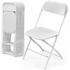 Bonnlo Set 8 Sedie Pieghevoli con Struttura in Metallo e Plastica Portata 158kg, Seduta Salvaspazio Richiudibile con Piedini, da Cucina, Soggiorno e Conferenza, 44.5 x 44.5 x 80cm, Bianco
