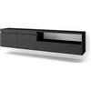 Skraut Home | Mobile TV Soggiorno | Ampio spazio a disposizione | 200x45x35cm | Per TV fino a 80 | Sospeso, da appendere | Stile moderno | Nero