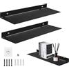 SANLIUBA Mensole Bagno Senza Foratura,Set di due pezzi Mensola da parete 25 × 10 cm Mensola sospesa in acrilico Due opzioni di montaggio Adatta per bagni, soggiorni, cucine, camere da letto, uffici (Nero)