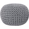 Beliani Pouf poggiapiedi in tessuto grigio scuro 50 x 35 cm