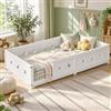 DADEA Letto Montessori Bambini a Pavimento 90x200cm, Lettino Montessoriano Evolutivo con Sponde, Rete a Doghe, Legno Massiccio di Pino, Letto Basso per Cameretta Bambino Bambina, Senza Materasso