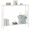YMYNY Tavolo Consolle, Consolle Ingresso, Struttura Stabile in Acciaio, La piastra può essere regolata verso l'alto e verso il basso, per Soggiorno, Corridoio, 101×25×80.5CM Bianco HST007W