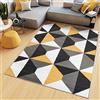 TAPISO Maya Tappeto Pelo Corto Quadrati Grigio Scuro 180 x 250 cm | 100% Polipropilene, altezza pelo 8 mm, tessuto