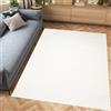TAPISO Hera Tappeto Pelo Corto Salotto Monocromatico Bianco 200 x 300 cm | 100% Poliestere, altezza pelo 9 mm, tessuto