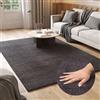 TAPISO Cuddle Kanuni Tappeto Shaggy Pelo Lungo Tinta Antracite 80 x 150 cm | 100% Poliestere, altezza pelo 19 mm, tessuto