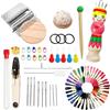 Msauifncp Mini Knit Loom 14 Aghi e Bambola per Maglia Francese, Rammendo e Fai Da Te | Telaio 14 Aghi, Maglia con Uncino, 36 Colori di Filo, Aghi e Accessori, Kit Portatile Per Maglia, Rammendo e Fai Da Te
