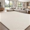 Sour Lemon - Tappeto per soggiorno e camera da letto 160 x 230 cm, tappeto grande moderno in 3D color crema, onda a pelo corto morbido, antiscivolo e lavabile in lavatrice per la decorazione del