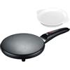 Mediawave Store Crepiera Elettrica 700W con Piastra Antiaderente, Macchina per Crepes Compatta per Uso Domestico