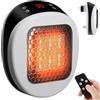 ZUSKYZU Power Heater - Termoventilatore elettrico da parete 800 W con tecnologia termoceramica | Termostato digitale, timer 12 ore, spina girevole a 270°, silenzioso e sicuro
