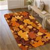 Generic Tappeto per area foglie, autunno ghiande naturali rami autunnali arancione a pelo basso spugna per interni zerbino accenti tappeto non spargimento bagno comodino ingresso porta decorazione 3 'x 5'