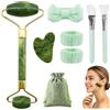 Huahuanghui 8PCS Jade Gua Sha Stone - Rullo di Giada per il Viso,Massager Skincare | Guasha Viso Jade Roller per Occhi Viso Collo Massaggiatore Rilassante per la Vostra Pelle,Regalo di Bellezza