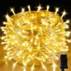 MOVEONSTEP Luci Natale Esterno Interno 300LED 33M Luci Albero di Natale Catena Luminosa Esterno Luci LED Natalizie per Albero di Natale con 8 Modalità IP44 Impermeabile-Bianco Caldo