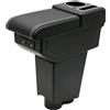 KAERGK Bracciolo Auto Compatibile con Fiat 500 2007-2011 | Vano Portaoggetti a Doppio Strato, 4 Porte USB + 2 Porte USB-C, con Portabicchieri, Facile da Montare, Linea Bianca