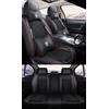 NOBQUA Coprisedili Auto Universali per 5 Posti in Vera Pelle-Compatibili con Audi A1 A3 A4 A5 A6 A7 A8 - Impermeabili, Antiscivolo-Set Completo per SUV e Berlina