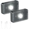 Mcbazel 2-Pezzi Luci Automatiche a Sensore, Luci LED Ricaricabili per Scatole Nascoste da Moto, Baule Auto, Scatole da Pesca, Braccioli, Scatole da Campeggio, Nero