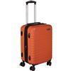 Amazon Basics Valigia Rigida Piccola - Bagaglio a Mano Espandibile ABS con 4 Ruote Doppie Girevoli - Resistente ai Graffi e Leggera - 55 x 37,5 x 25,5cm - Arancione Bruciato