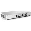 ZYXEL Switch 16 Porte Gigabit | Smart Managed Ethernet | GS1915-18v2 | 16x Porte GbE + 2x Porte SFP Uplink, Senza Ventola, NebulaFlex, VLAN, QoS, Kit Parete e Rack